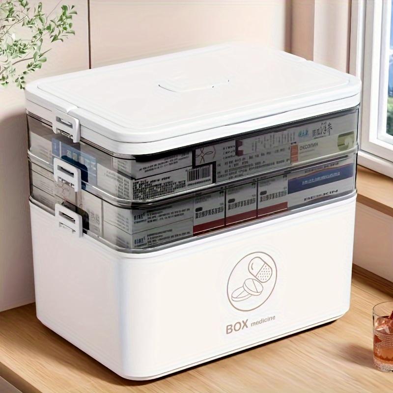 1pc 3-Tier Medicine Cabinets,Medicine Organizer - Family Emergency Storage Box | Leak-Resistant Design, Compact for Home Use