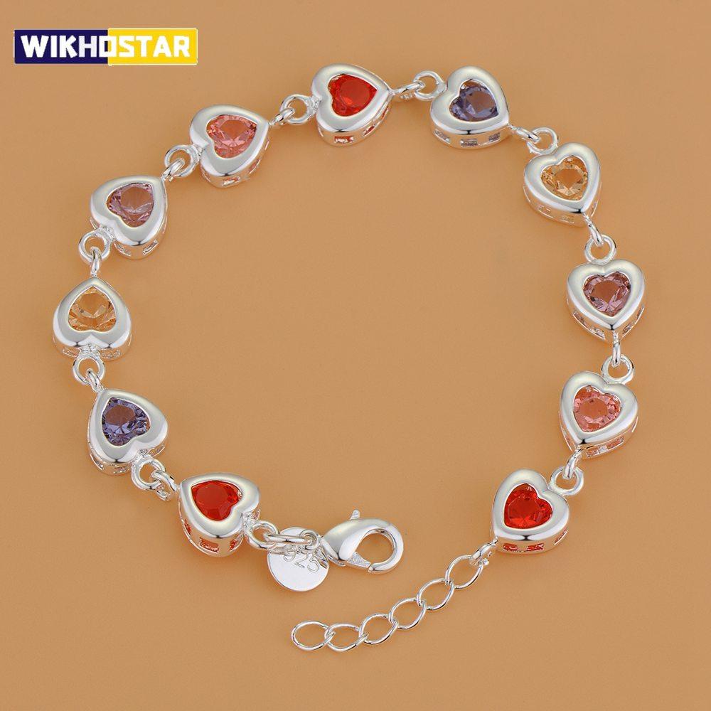 925 Sterling Silver Bracelet Heart High Quality Romance Chain For Woman Men Fashion Engagement Party Wedding Jewelry Gift