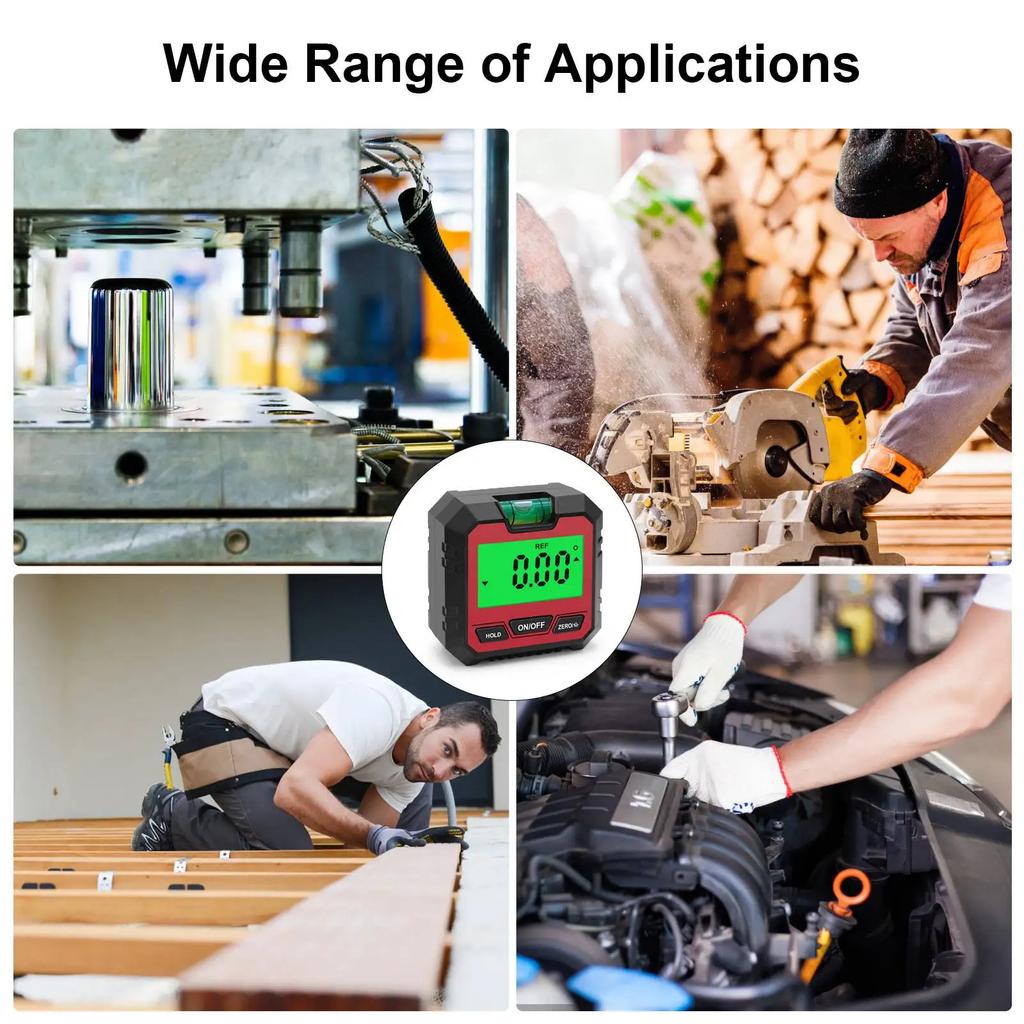 Magnetic Digital Level Box 360 Degree Angle Finder Protractor Inclinometer Goniometer 4x 90 Degree for Precision Measurement
