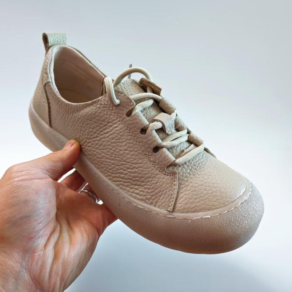 Women's Casual Skate Shoes Retro Style Genuine Leather Casual Sneakers Comfort Travel Flat Non-slip Cowhide Walking Daily Wear