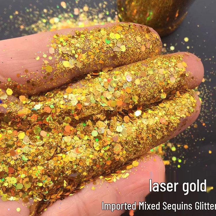 100ml Gold Glitter Nail Art Sequins Powder for Phone Case Decorations