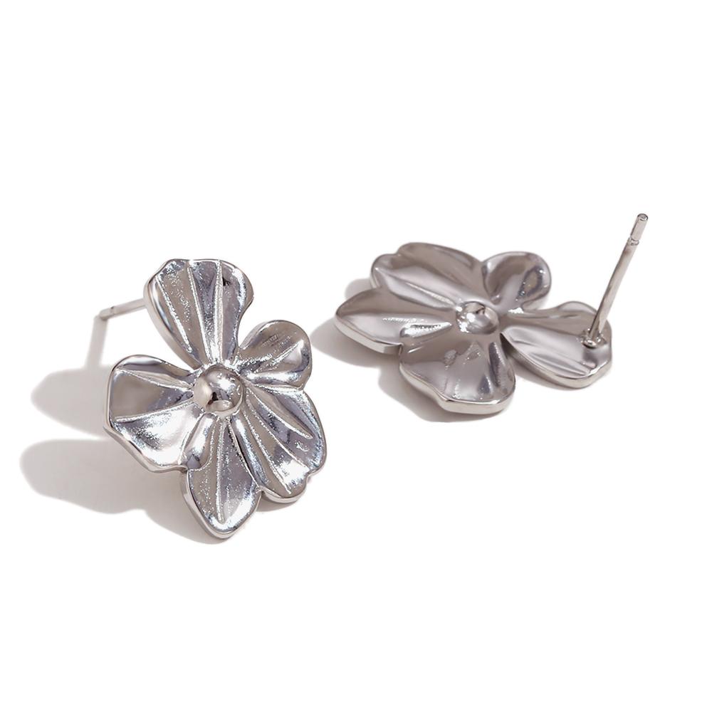 

MamacitaSlay Elegant Stainless Steel Flower Stud Earrings Party 2026 Trend Luxury Hight Quality Waterproof Jewelry Women s Gift