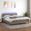 VidaXL Slat Bed Base with Mattress and LED, Upholstered Bed, Double Bed, Adult Bedroom Interior Bed, 3133417