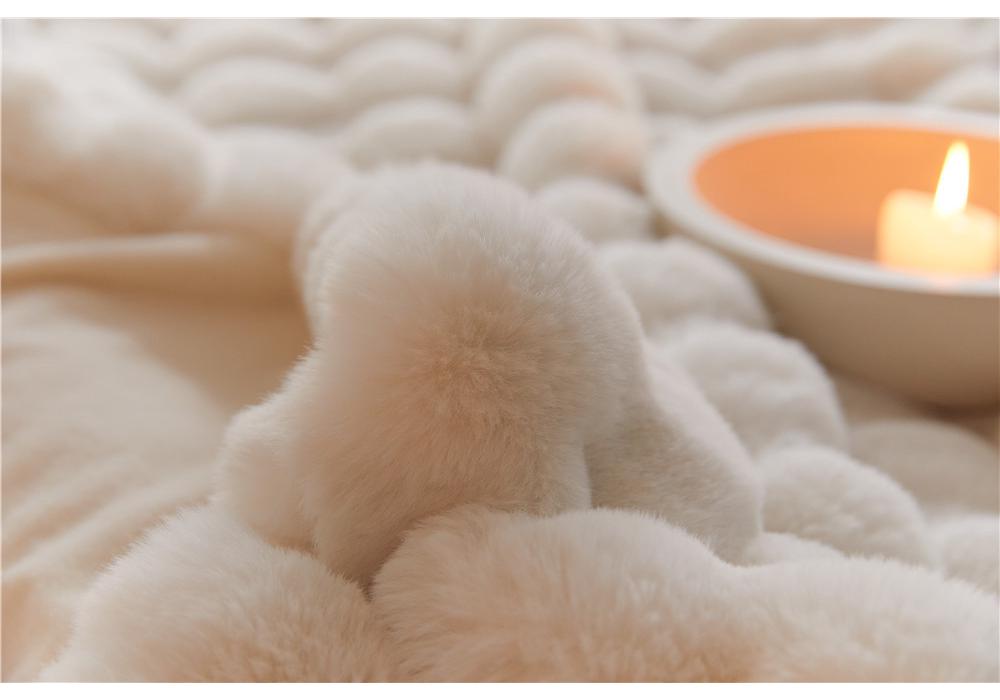 Tuscan Faux Rabbit Fur Blanket: Cozy Throw for Office, Sofa & Kids