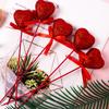 5pcs Valentine‘s Day Glitter Red Pink Foam Heart Picks Stick Wedding Mother's Day Flower Arrangements Floral Bouquet Home Decor
