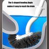 Bathroom Cleaning Brush and Stand Set for Stubborn Grimes Removal Curved Design Detachable Handle Toilet Bowl Scrubber