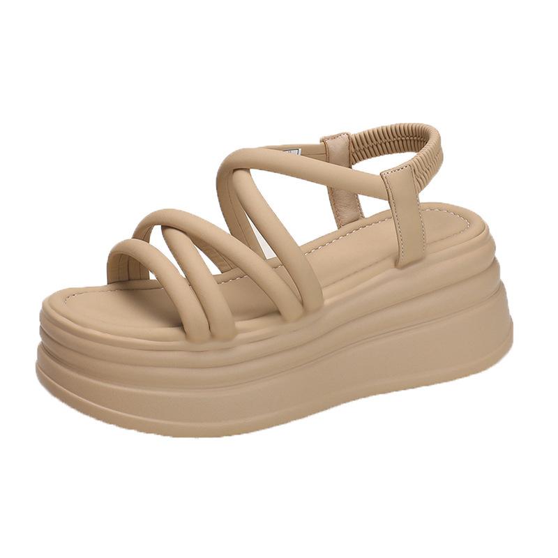 Sandals women's fashion versatile summer new models are not tired of feet muffin platform women's shoes non-slip Roman beach shoes