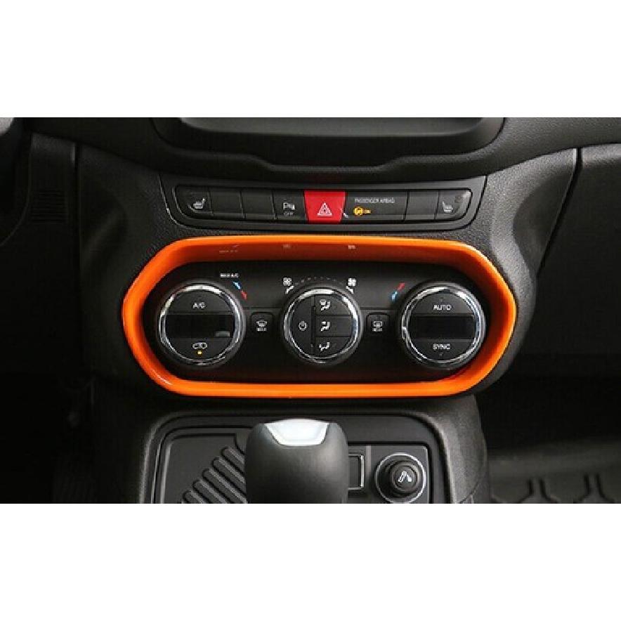 For Jeep Renegade 15 16 17 Glossy Orange Console AC Switch Control Panel Trim