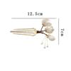 New U Shape Hair Clip Flower Design Alloy Hair Pin Magnolia Elegant Decorative Headwear Hairstyle