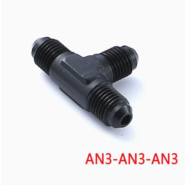 Modified car parts oil cold joint brake three-way quick connection oil pipe AN3-AN12 three-way conversion head oil cold чёрный