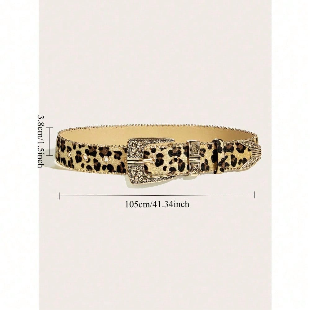 Women's Leopard Print Versatile Belt Women's Belt Premium Vintage Decorative Belt Women's