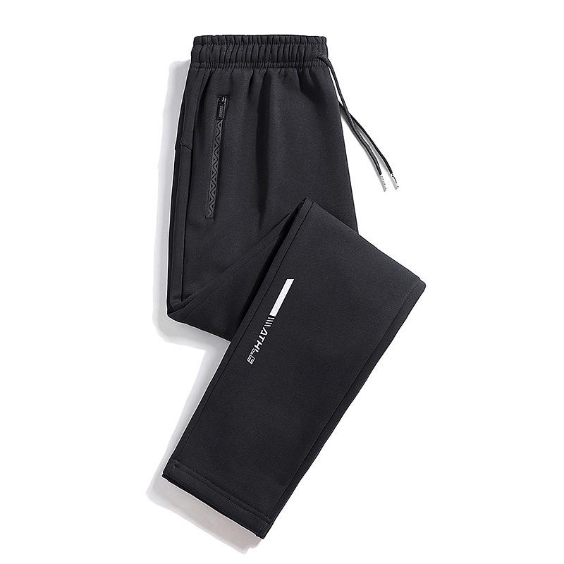 Gray Men's Spring and Autumn New Large Size Men's Pants Trousers Casual Drawstring Versatile Sweatpants Tube Pants Loose Sports