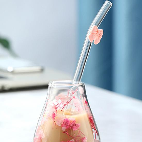 Mini Glass Decorative Bottle with Dried Flowers Compact Transparent Floral Ornament for Desk Bedside Window Sill Double Wall Hydroponic Vase Home