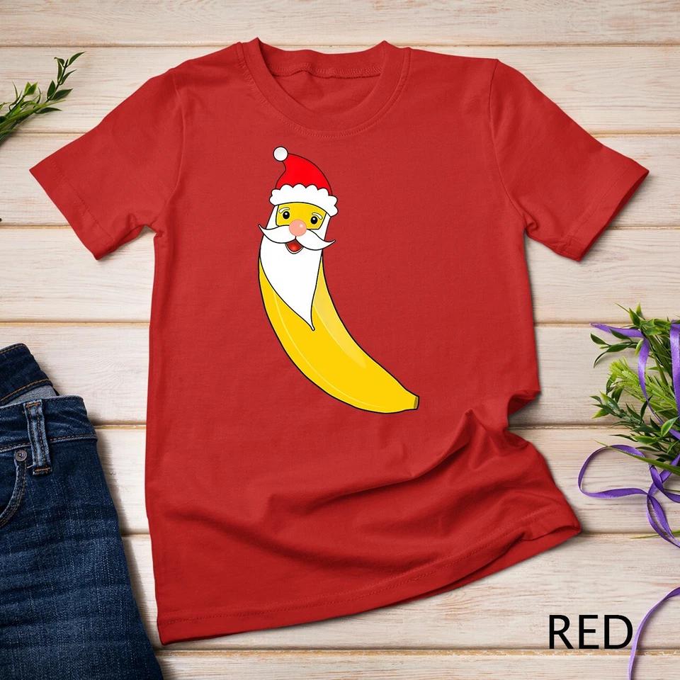 Christmas Banana Santa Claus Hat Funny Merry Christmas gift Unisex T-shirt 7 S