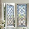 Stained Glass Window Film, Geometric Patterns Window Clings, Decorative Rainbow Static Glass Sticker, UV Block Heat Control Window Covering
