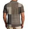 Mens Loose Fit Casual Plaid Print Short Sleeve Polo Shirt Classic Turn Down Collar Soft Lightweight Top