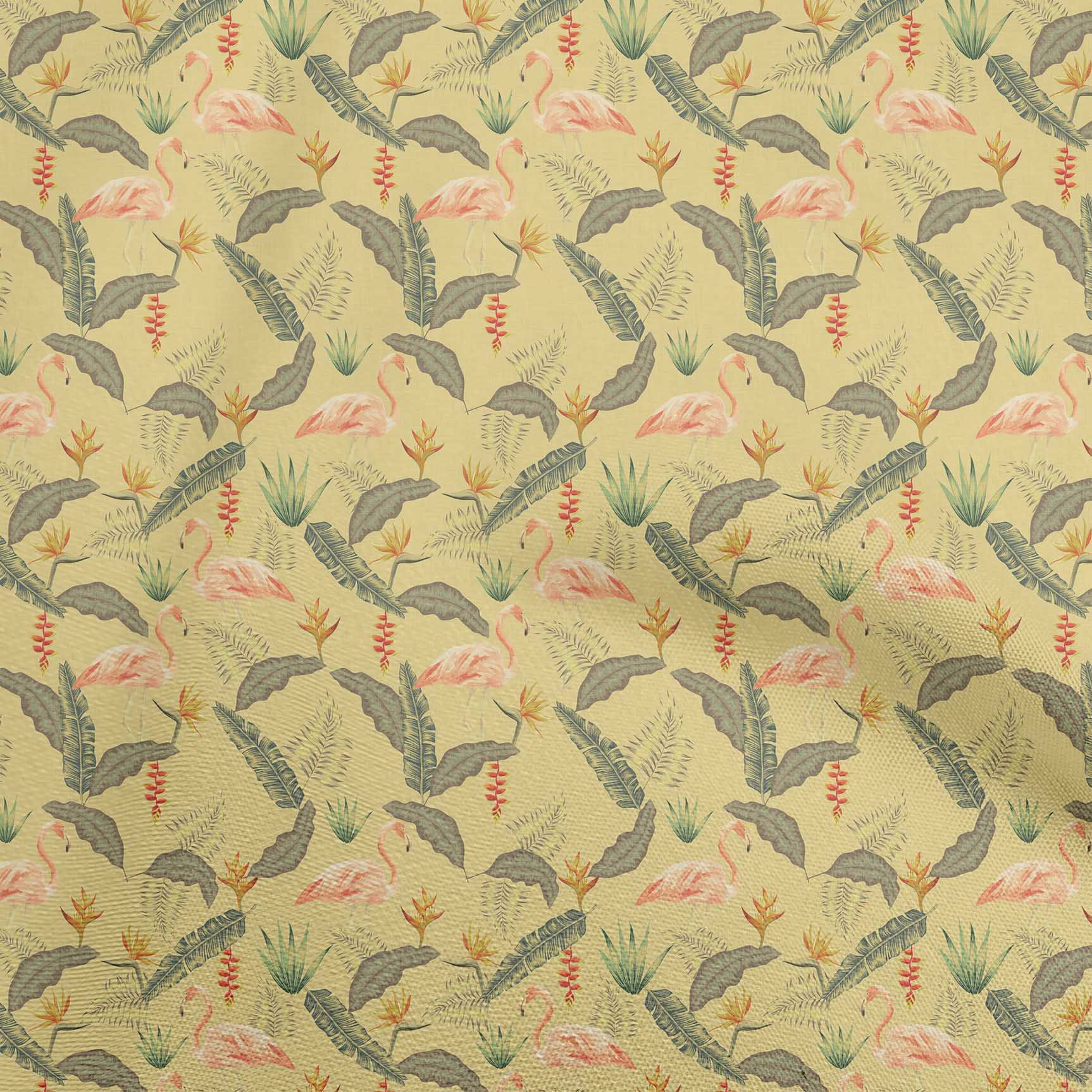 

oneOone Cotton Flex Dusty Teal Green Fabric Tropical Sewing Material Print Fabric By The Yard 40 Inch 42 Inch Wide - Viscose Chiffon жовтий