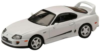 HJ64 Toyota Supra RZ Carro equipado com opção genuína com peças de spoiler ativo Super Branco II Produto acabado 1/64 (JZA80)