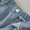 Baby Autumn Jeans 2025 New Children's Korean Version Fashionable Washed Ripped Wide-leg Trousers