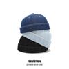 Men's Retro Washed Distressed Denim Newsboy Cap - Street Cool, Fashionable, Buzz Cut Style.