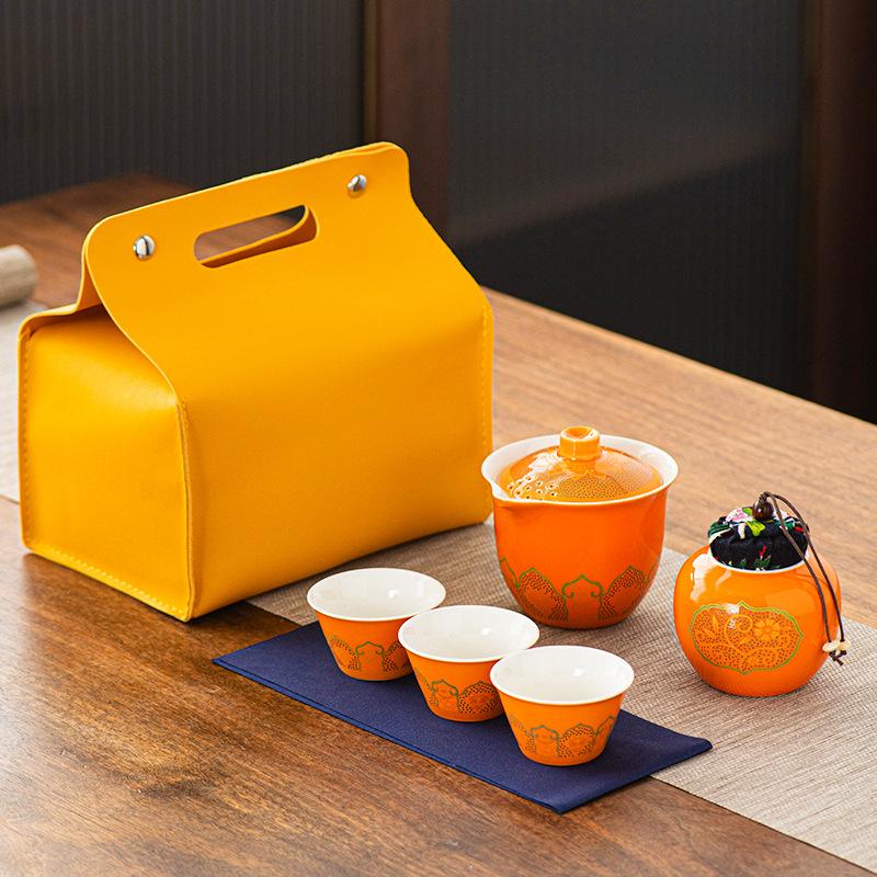 Venkovní Kung Fu čajový set Cestovní čajový set Přenosný Kuaike šálek Obchodní dárek