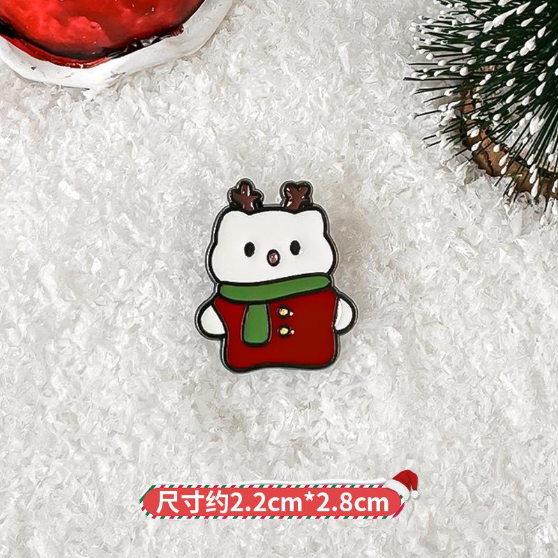 

Милая мультяшная брошь из серии Санта, рождественские праздничные подарки, металлический значок, аксессуары для сумки, маленькая подвеска