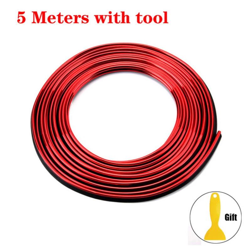 Strisce flessibili universali per modanature auto, 5 m, per interni auto, per rivestimenti auto, cruscotti, portiere, styling auto
