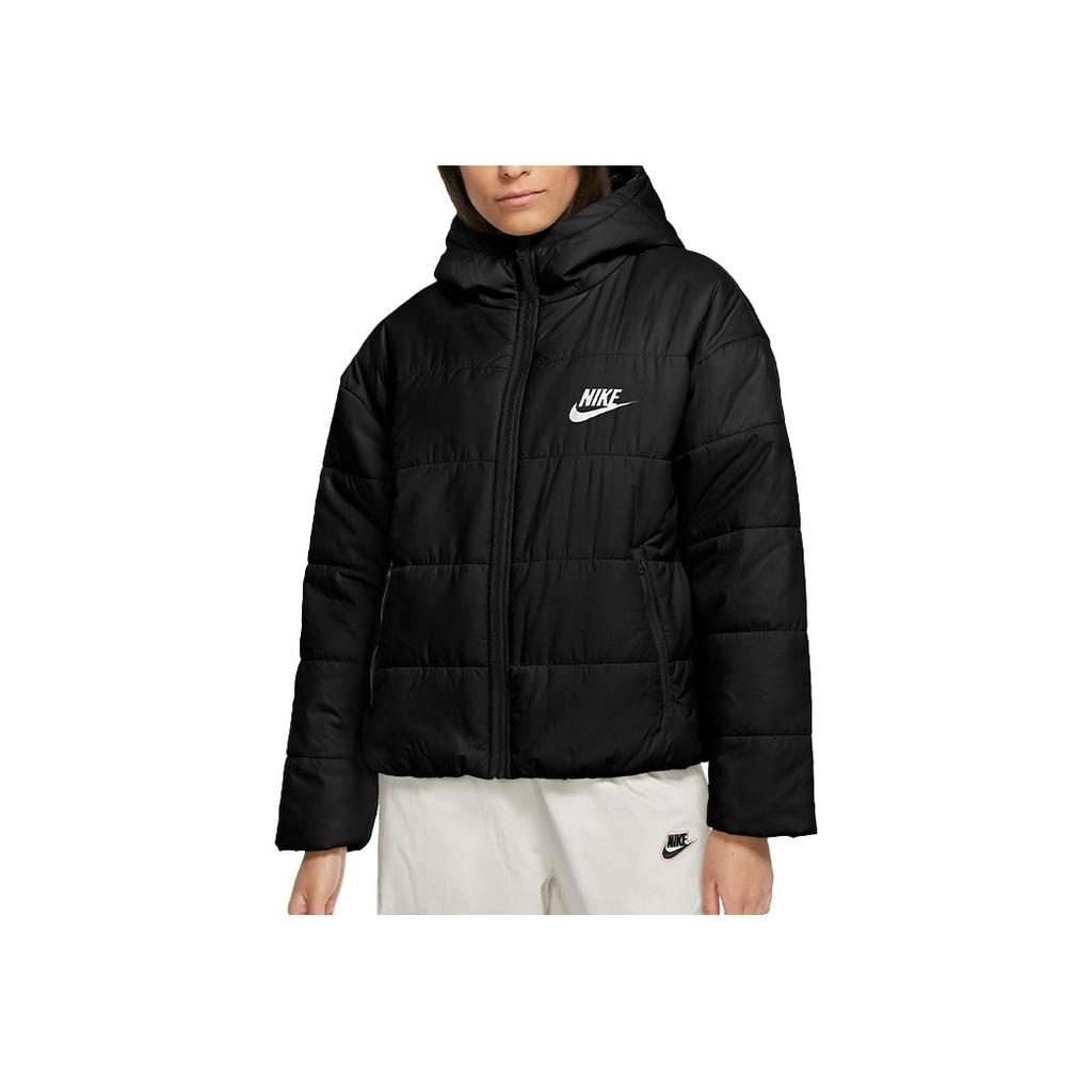 Nike Sportswear Synthetic-Fill Logo Print Warm Casual Hooded Jacket Women Jacket Black CZ1467-010