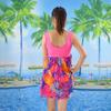 Plus Size Floral Tankini with Swim Trunks & Safety Pants 01717