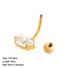Geometric Navel Piercing Stainless Steel Body Jewelry Elegant Curved Barbell  Daily Wear