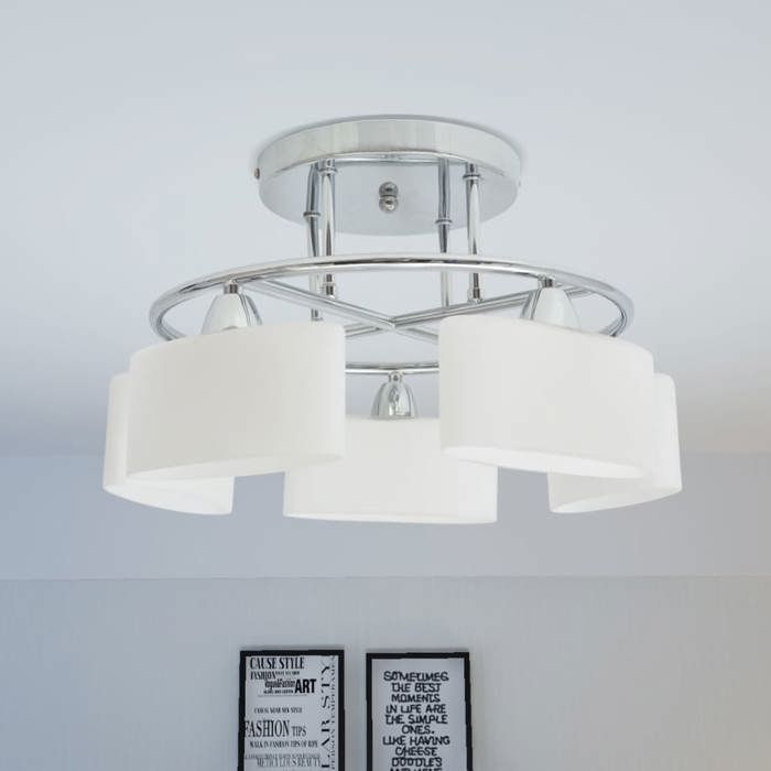 Plafonnier - vidaXL - 5 globes ellipsoïdes - E14 - 200 W - Design moderne