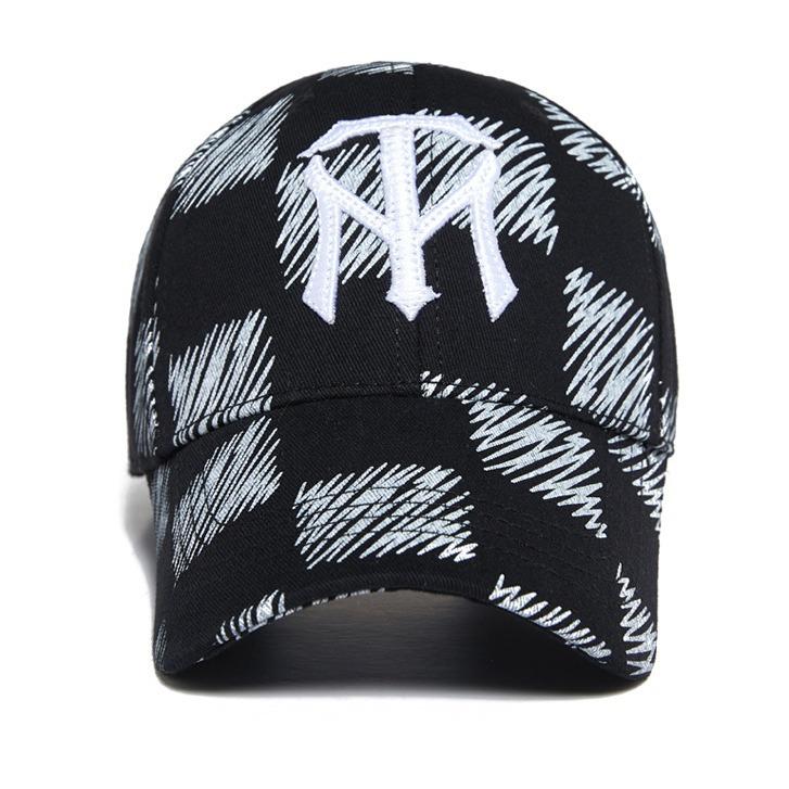 Hot Spring and Autumn Hat Men's Embroidery Letter Plaid Baseball Cap Big Head Circumference Peaked Cap Women