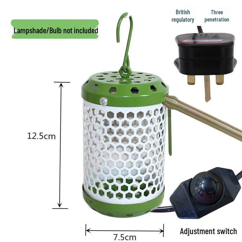 Parrot & Reptile Heat Lamp with Bite-Proof, Anti-Scald Mesh Cover