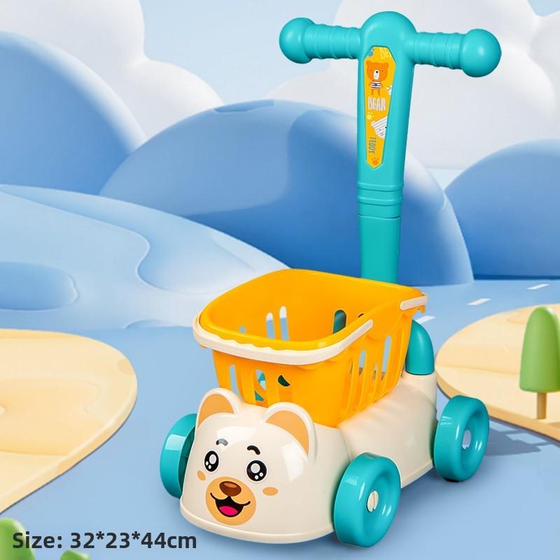 Детская игрушка Имитация Рыночной Тележки для Покупок с Фруктами и Овощами для Развивающей Игры Style B