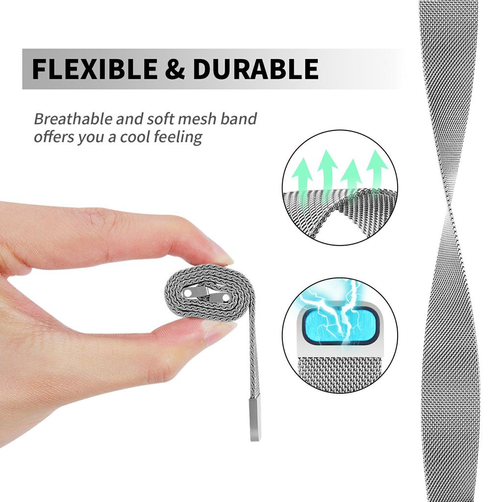 For Verizon Gizmo Watch 3 Milanese Smart Watch Band Stainless Steel Breathable Wrist Strap