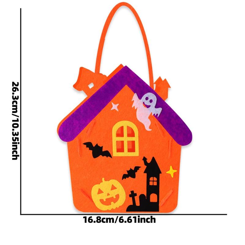 Halloween Filz Fledermaus Eulenform Kinder Tragetasche Halloween Deko Kleine Süßigkeiten Aufbewahrungstasche Handtasche Partyzubehör für Kinder Geschenk