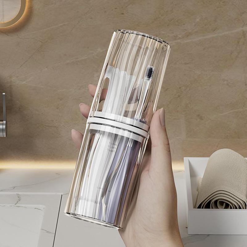 Travel Portable Toothbrush Cup Bathroom Toothpaste Holder Storage Case Box Organizer Travel Toiletries Storage Cup