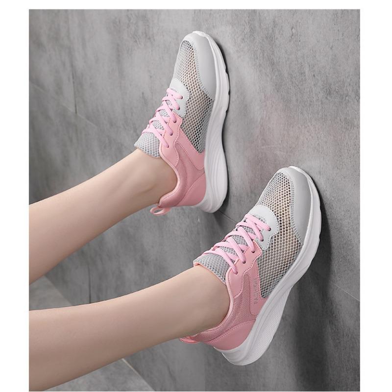 Summer New Korean Casual Sports Shoes for Women Lightweight Soft Soled Hollowed Out Breathable Student Running Shoes