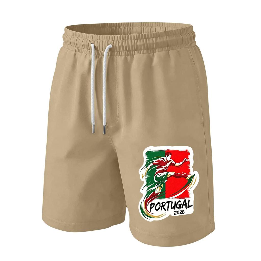 Men's Soccer Print Athletic Shorts for Casual Wear