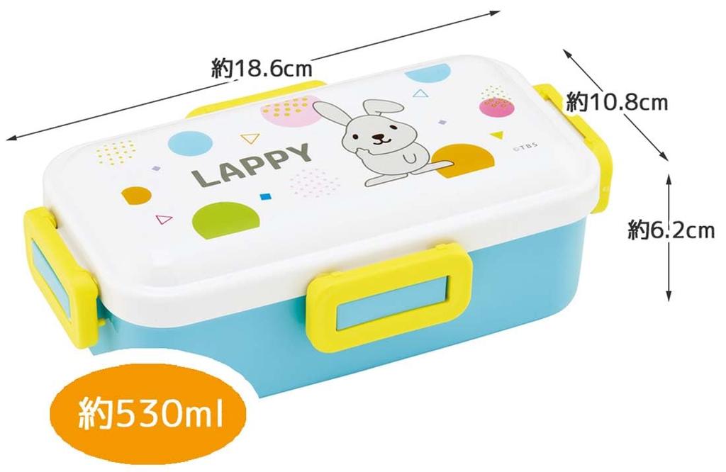 Skater Bento Soft Made In Rappy Box, 530ml, Antibacterial, Filling, Dome-Shaped Lid, Japan, (PFLB6AG)