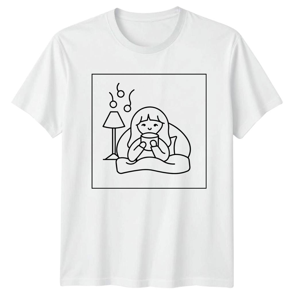 Girl With Coffee Hobbies Unisexs TShirt Unisexs Tee Graphic Unisex Top