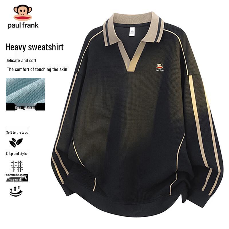 Paul Frank Heavyweight Waffle Knit V-Neck Sweatshirt L