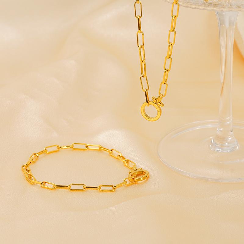 Hot Selling High Quality Fine Cuban Necklace Exquisite Geometric Paper Clip Chain Cool Versatile Trendy Jewelry