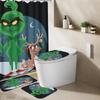 Greentown Series Shower Curtain Floor Mat Four Piece Set, Home Bathroom Dry Wet Separation Partition Shower Curtain Waterproof Shower Curtain