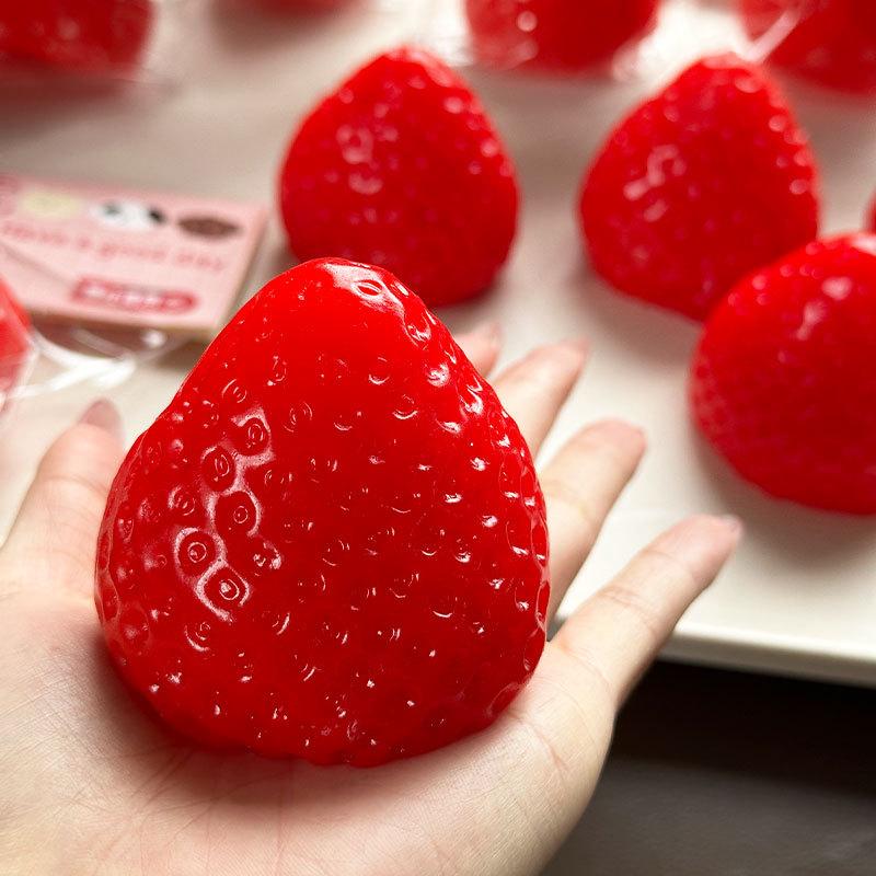 Taba Squishy Kawaii Cream Gold Pink Imitation Red Big Strawberry Fidgeting Imitation Silicone Girl Birthday Gift Kids Toys