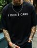 Men's Clothing Slogan Quote Printed Black Cotton Tshirt, Casual Crew Neck Summer Top, Unisex Style, 5XL