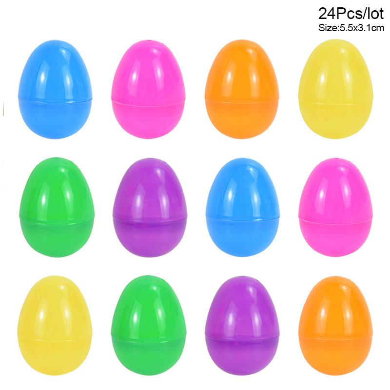 12/24Pcs Fillable Easter Plastic Egg Creative Easter Gift Box Kids Toy Decoration for Home Wedding Birthday Party DIY Crafts