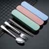 2/3/4pcs Stainless Steel Portable Cutlery Sets Chopsticks Spoon Fork Knife Travel Student Picnic Set Kitchen Accessories