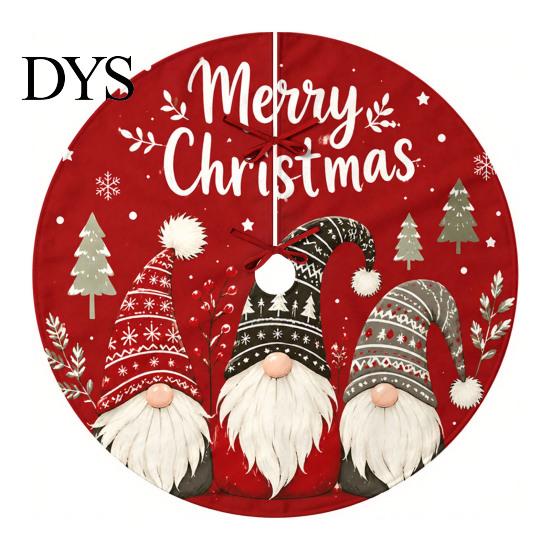 Seasonal Home Decoration 35.4" Christmas Tree Skirt, Round Mat with Vibrant Holiday Prints for Party Decor Decorations and Decor, Durable Xmas