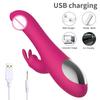 Rechargeable Double G-Spot Rabbit Vibrator for Women - Telescopic Design